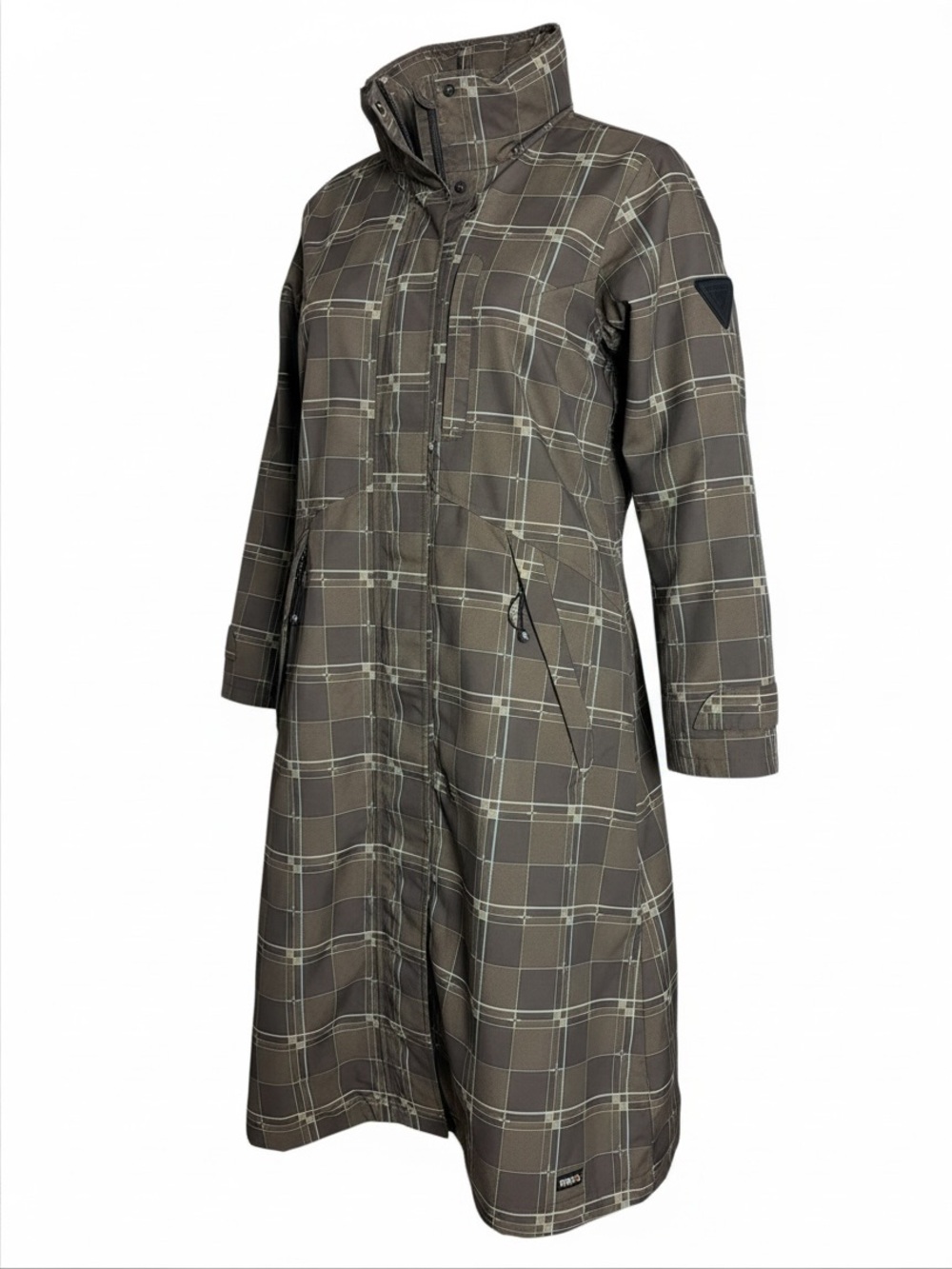 Kerrits Equestrian Long Plaid Coach's Coat Weatherproof Riding Jacket Size Small